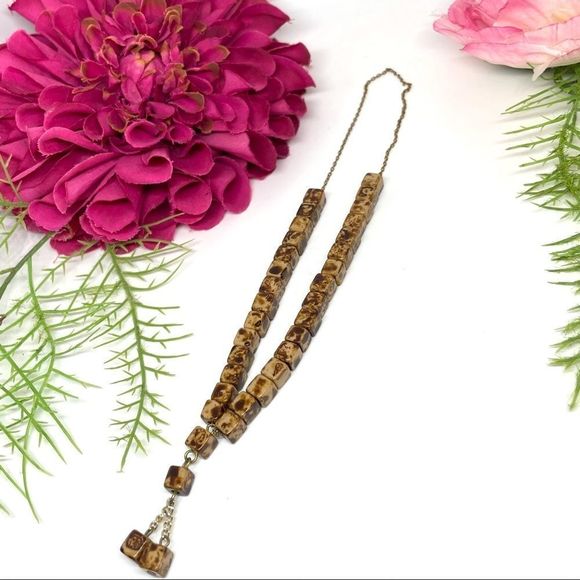 VINTAGE⚜️Unique Glass Marbled Prayer Beads On Chain - Picture 5 of 7